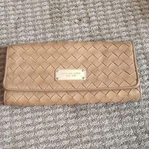 Michael Kors nude leather clutch